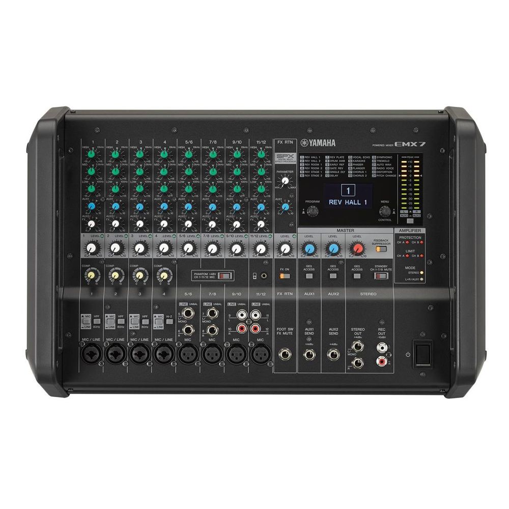 Mesa de som amplificada 14 canais Yamaha EMX7 lumixpro